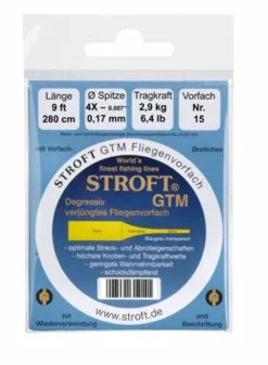 Stroft GTM Gezogenes Vorfach 9ft 16 Stroft GTM Gezogenes Vorfach 9ft -Fliegenruten Elegant magasin vorfachbrettchen 15