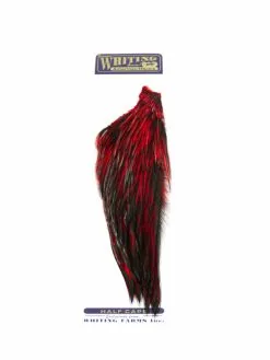 Whiting 1/2 Rooster Cape -Fliegenruten Elegant magasin whiting half cape red badger